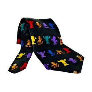 Mens Tie Garfield Addiction Paws Novelty Black Colorful Cartoon Cat Comic 58"x4"